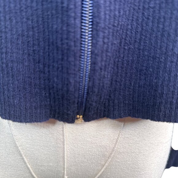Banana Republic Navy Blue Medium Merino Wool Zip Collar Sweater Jacket - Picture 5 of 11
